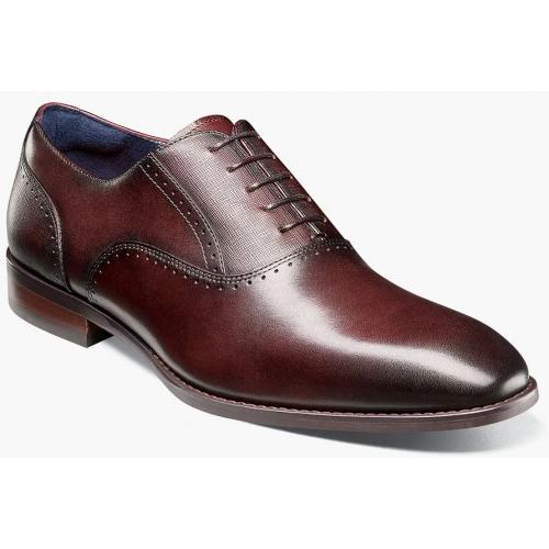 Stacy Adams "Kalvin" Burgundy Plain Toe Calfskin Leather Oxford Shoes 25571-601